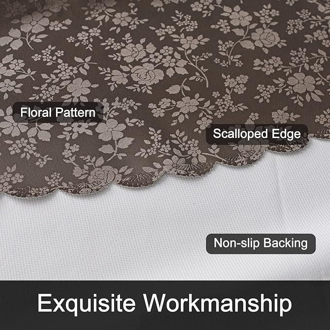Smiry Rectangle Table Cloth, Waterproof Heavy Duty Vinyl Tablecloth, Wipeable Washable Table Cover for Kitchen and Dining Room (Coffee, 54" X 108")