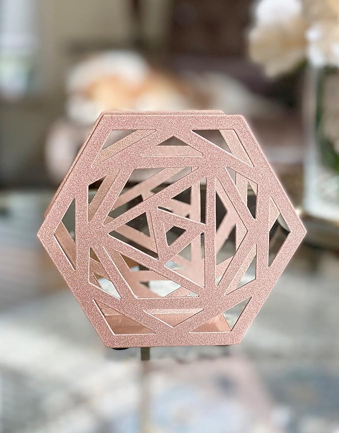 Rose Gold Metal Upright Napkin Holder | Cutout Rose Silhouette Design | Kitchen Counter Tissue Dispenser Home Restaurant Hotel Décor