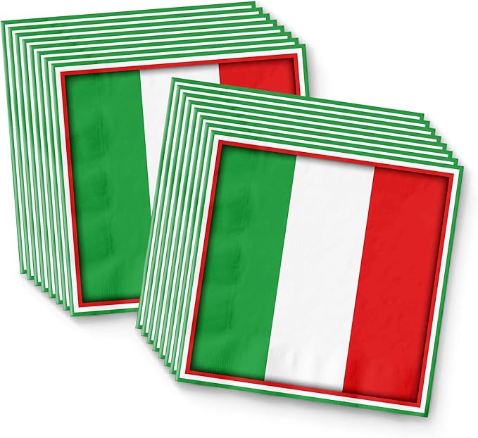 Italy Italian Flag Birthday Party Supplies Set Plates Napkins Cups Tableware Kit for 16