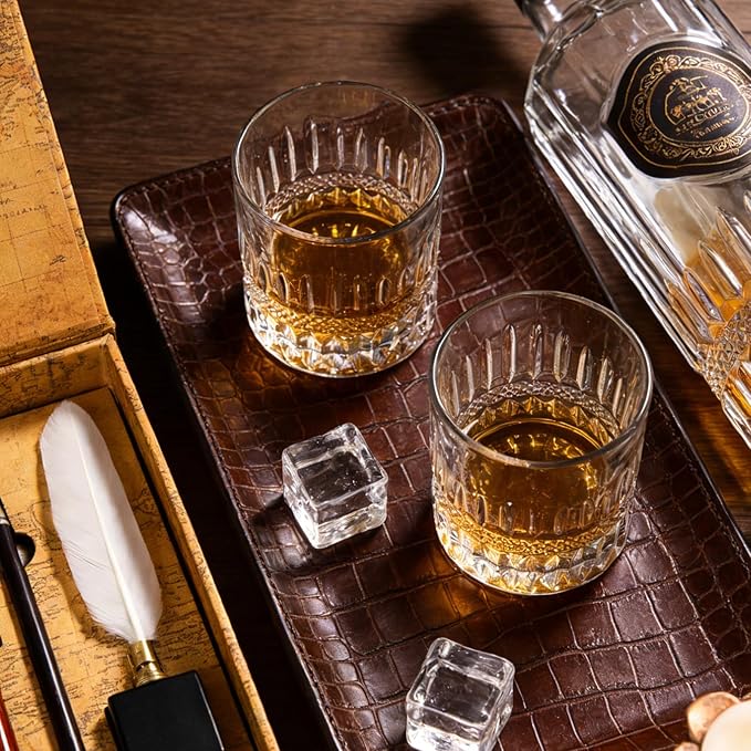 11 OZ Premium Whiskey Glasses (6-Piece) - Old Fashioned Glassware, Exquisite Craftsmanship for Scotch, Bourbon, Rum & Cocktails, Ideal for Self-Use or Gift for Whiskey Enthusiasts