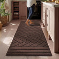 Kitchen Rugs,24" x 59" Non Slip Kitchen Mats for Floor-Thick Stain Resistant Kitchen Floor Mat Runner Carpet for Hallways Entryway Laundry Room Washable(Camel)