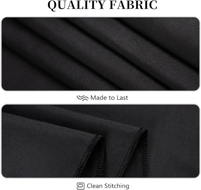 12 Pack Black Tablecloth 60 x 126 Inch Rectangular Table Cloth for 8 Foot Rectangle Tables, Wrinkle Resistant Washable Polyester Fabric Table Covers for Wedding Party Banquet Buffet