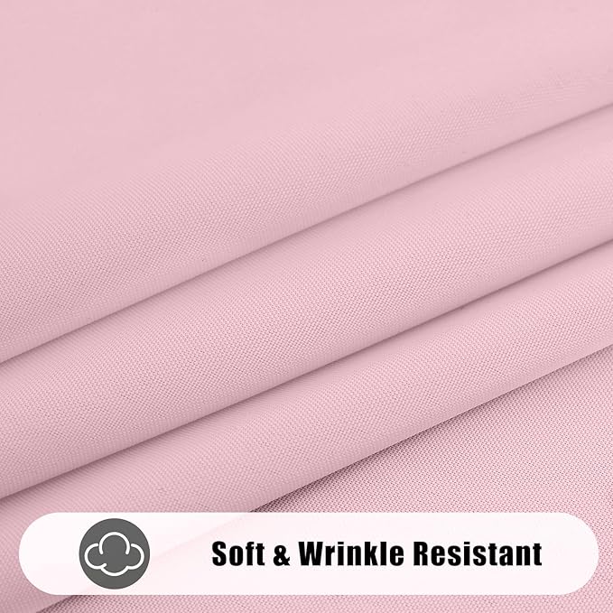 Smiry Rectangle Table Cloth, Waterproof Anti-Scratch Polyester Tablecloth, Decorative Washable Fabric Table Cover for Dining, Buffet, Parties and Outdoor, 52x70, Pink