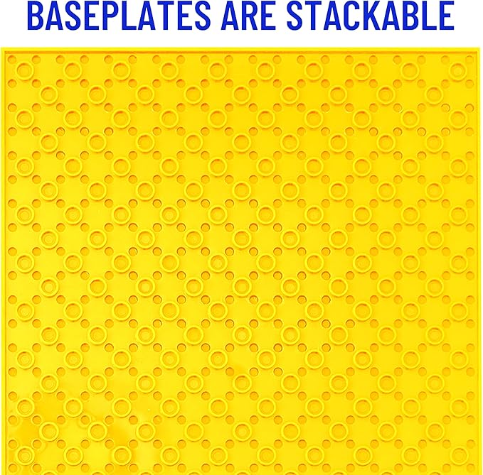 Strictly Briks Stackable Baseplates - 24 Pack 10"x10", 32x32 Studs, Compatible with Lego for Building City Scenes, Foundation, Displays Bricks on Play Table, Kids Easter Gift, Rainbow