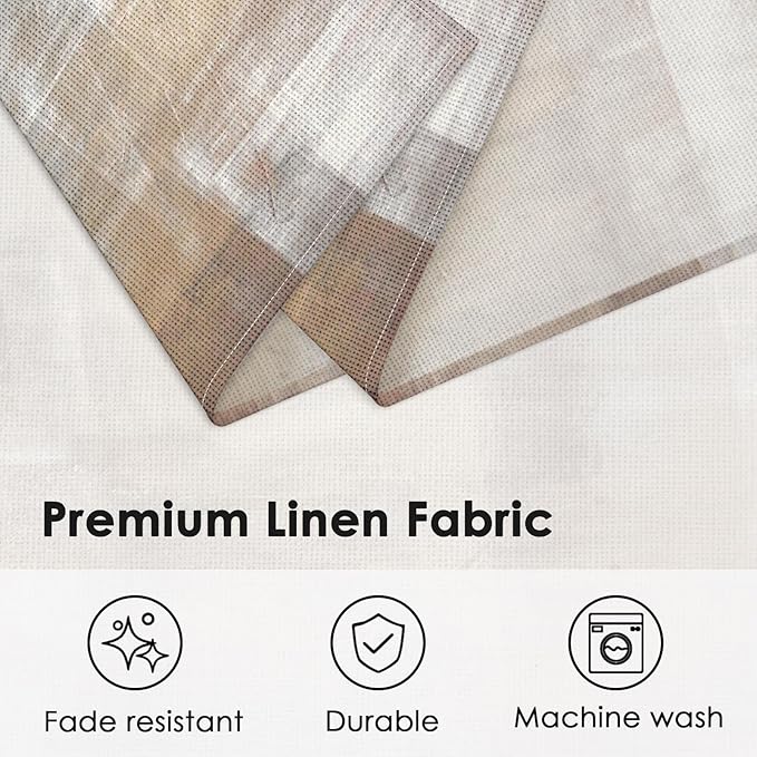Emvency Farmhouse Placemats Set of 4, 12x18 Inch Modern Abstract White and Brown Art Painting Table Mats for Outdoor Home Party Kitchen Dining Decoration