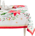 Maison d' Hermine Table Cloth Square Table 100% Cotton 60 x 60 Inches Fall Tablecloth Reusable Everyday Use for Thanksgiving Christmas Decorations Dining Farmhouse Party (Poinsettia Christmas)