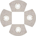 SHACOS Small Round Table Placemats Wedge Shaped Placemats Set of 4 Heat Resistant Wipe Clean Indoor Outdoor (4, Beige White Black)