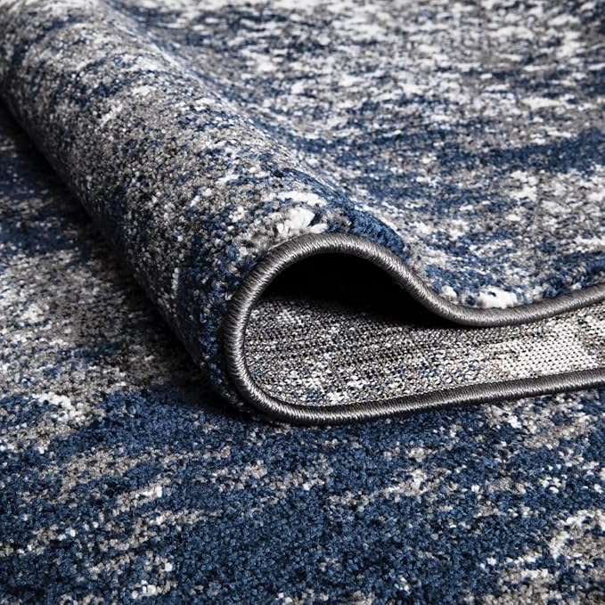 Keen Home Design Area Rugs - 12x15 Non-Shedding, Abstract Rugs for Kitchen, Living Room, Bedroom, Dining Room, Entryway - Size: 12' x 15', Navy/Grey/White