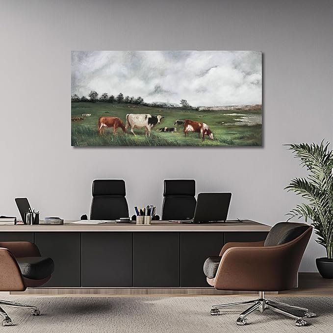 Belmrxne Landscape Wall Art White and Green Wall Decor Moden Animal Aesthetic Canvas Prints Moden Artwork for Living Room Bedroom Dining Room kitchen Hallway Office Home Decor 24×48 Inches