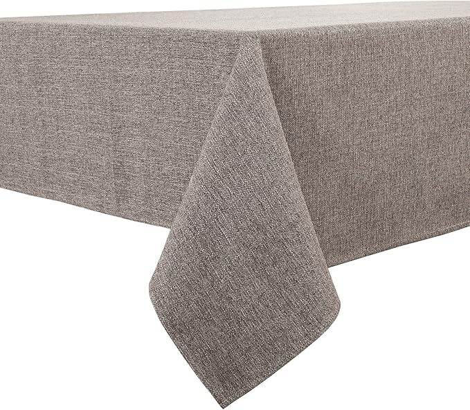 BALCONY & FALCON Rectangle Tablecloth Washable Wrinkle Resistant and Water Proof Table Cloth Decorative Linen Fabric Tablecloths for Dining Parties Kitchen Wedding and Outdoor Use (Taupe Gray, 55x70)