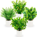 4 Packs Mini Artificial Potted Plants Small Fake Plants Artificial Greenery for Home Office Bathroom Farmhouse Tabletop Spring Decor