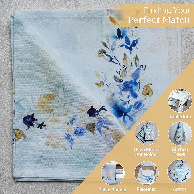 Maison d' Hermine Cloth Napkins Set of 4 100% Cotton Everyday Reusable Square Napkins Cloth Washable Dinner Wedding Restaurant Valentines Day Decorations Spring/Summer (Lazy Summer Days, 20" x 20")