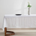 EVERLY 100% Pure Linen Rectangle Tablecloths 60x84Inches for Dining, Buffet Parties, Picnic,Events, Weddings and Restaurants, Decorative Halloween, Thanksgiving Machine Washable Tablecloths-White