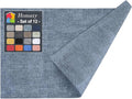 Homaxy Faux Leather Heat Resistant Placemats for Dining Table Set of 12, Waterproof Wipeable Washable PU Table Mats, Easy to Clean Anti-Slip Place Mats, 11.8" x 17", Blue