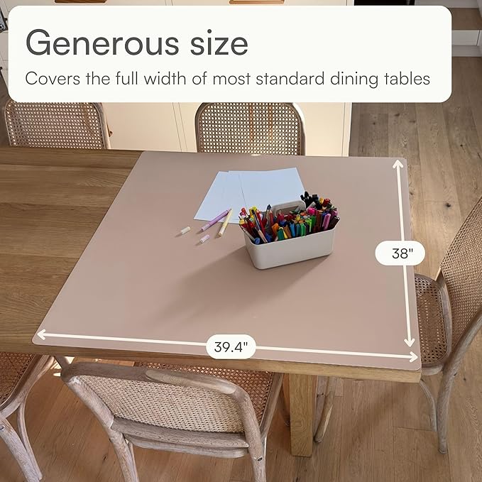 Table Craft Mat to Protect Dining Table, Craft Mess mat 38"x39.4" Great for Childrens Crafts and Play Protect Your Furniture from Spills and Mess Easy to Clean, Heat Resistant (Clay, 38" 39.4")'