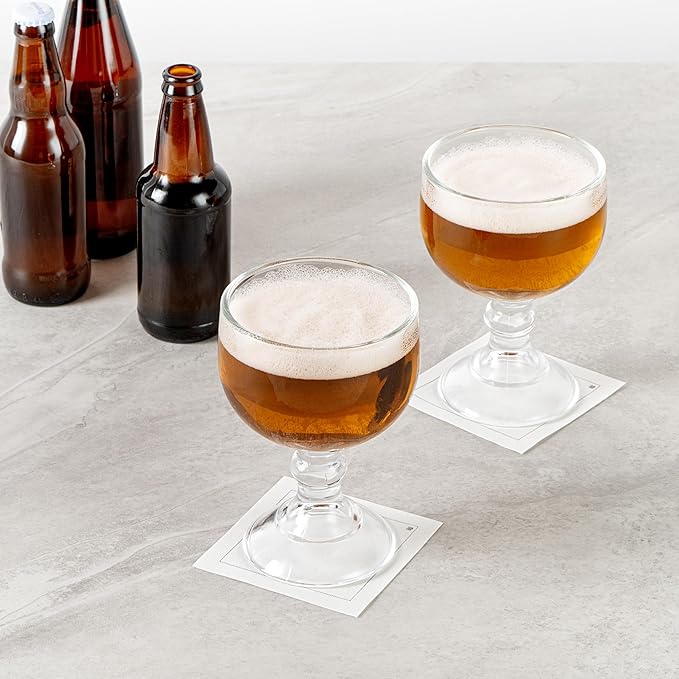 Restaurantware-Vetri 18 Ounce Schooner Beer Glasses, 6 Stemmed Shrimp Cocktail Glasses - No Lead, Dishwashable, Clear Glass Goblets, Suitable For Coronitas, Margaritas, Tequila, Or Whiskey Sour