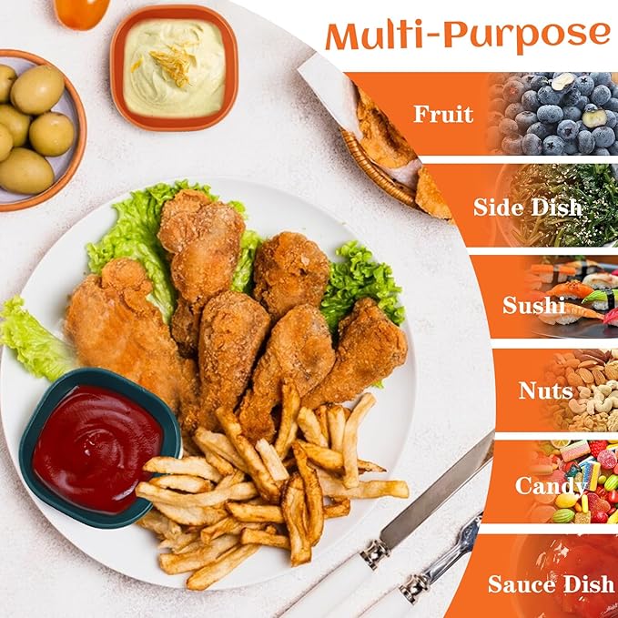 Homienly Soy Sauce Dishes,Wheat Straw Small Bowl Set of 6-4.5 OZ Small Dessert Bowls,Unbreakable Dipping Bowls,Dipping Sauce Cups,Mini Prep Bowl, Dip Bowls for Side Dish