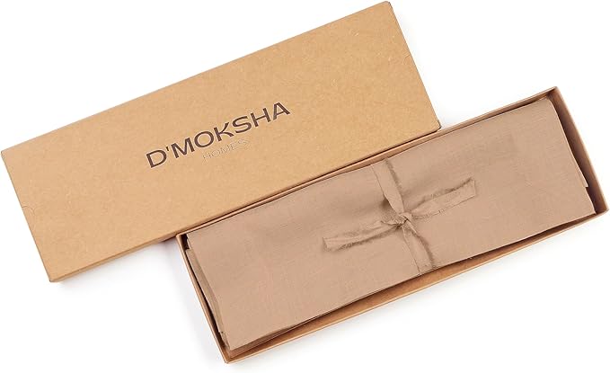 D'Moksha Homes Linen Champagne Beige Placemats Set of 4-100% Pure Linen Placemats 14 x 19 Inch for Spring, Easter - Handcrafted and Machine Washable