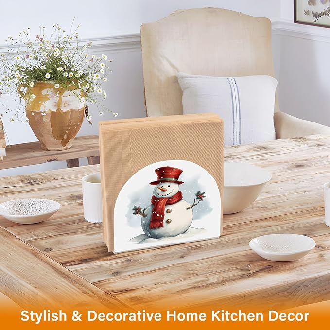 Napkin Holder Christmas Snow Crystal Clear Acrylic Napkin Holders Paper Napkin Holder Dining Table Dispenser for Kitchen Restaurant Home Decor Bar Accessories