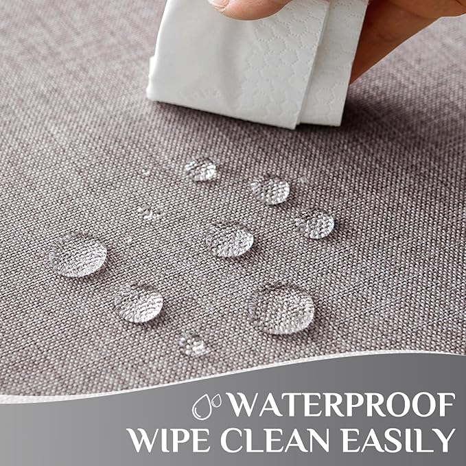 Softalker Grey Tablecloths Rectangle 70x52 Inch Linen Textured Outdoor Table Cloth Stain and Wrinkle Resistant Table Cover for Spring,Easter,Summer,Party,Garden,Coffee Modern Decor Small Tabletop