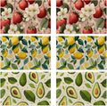 Tropical Fruit 12x18 Inch Placemats Set of 6 - Waterproof, Non-Slip & Washable Boho Colorful Table Mats for Kitchen & Dining Table Placemats