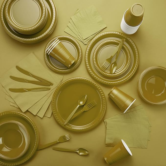 Big Party Pack 40 Count Gold Dinner Napkins Tableware- Ideal for Wedding, Party, Birthday, Dinner, Lunch, Cocktails. (7” x 7”)