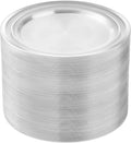 BESTSTAR 100PCS Clear Plastic Plates for Party, 10.25 Inch Disposable Plates with Silver Rim, Heavy Duty Dinner Plates for Christmas, Wedding and Birthday