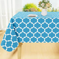 Smiry Rectangle Table Cloth, Waterproof Vinyl Tablecloth with Flannel Backing for Rectangle Tables, Wipeable Spillproof Plastic Tablecloths for Dining, Camping and Indoor (54"x78", Light Blue)