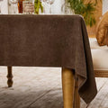 BALCONY & FALCON Rectangle Tablecloth Washable Wrinkle Resistant and Water Proof Table Cloth Decorative Linen Fabric Tablecloths for Dining Parties Kitchen Wedding and Outdoor Use (Brown, 57x85)