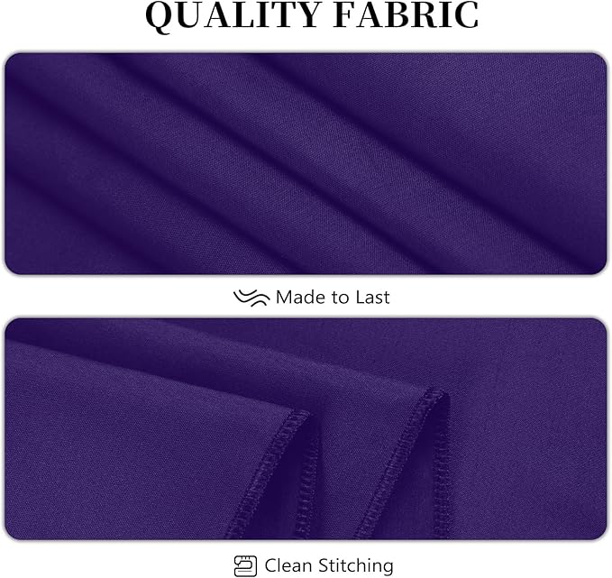 8 Pack Purple Tablecloth 60 x 126 Inch Rectangular Table Cloth for 8 Foot Rectangle Tables, Wrinkle Resistant Washable Rectangle Fabric Table Covers for Wedding Party Banquet Buffet and Camping
