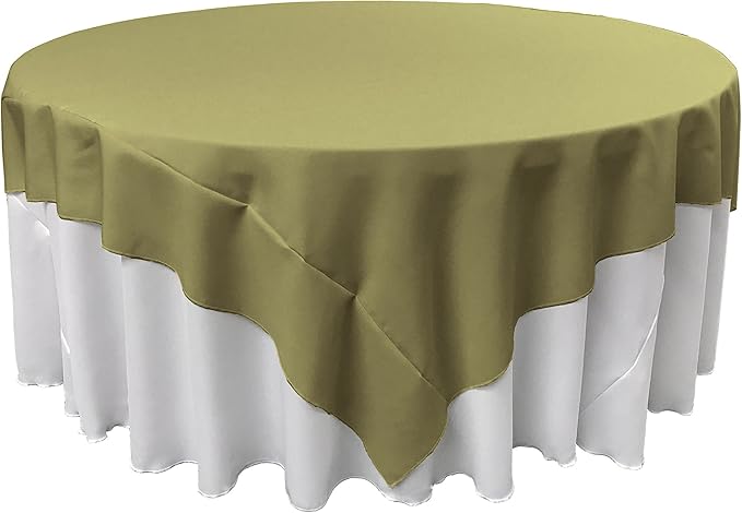 LA Linen Polyester Poplin Washable Square Tablecloth, Stain and Wrinkle Resistant Table Cover 72x72, Fabric Table Cloth for Dinning, Kitchen, Party, Holiday 72 by 72-Inch, Sage Dark