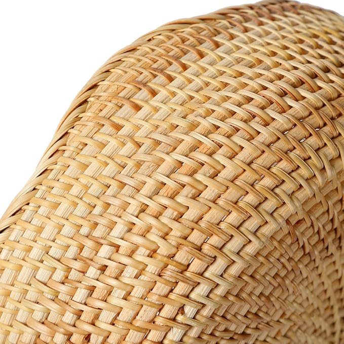 Rattan Scalloped Bread Basket, Round Fruit Baskets, Wicker Storage Bowls, Natural Woven Serving Basket Bowls, Decorative Baskets for Kitchen Counter Organizing, 1 PCS, 11.2 x 11.2 x 3.9 inches