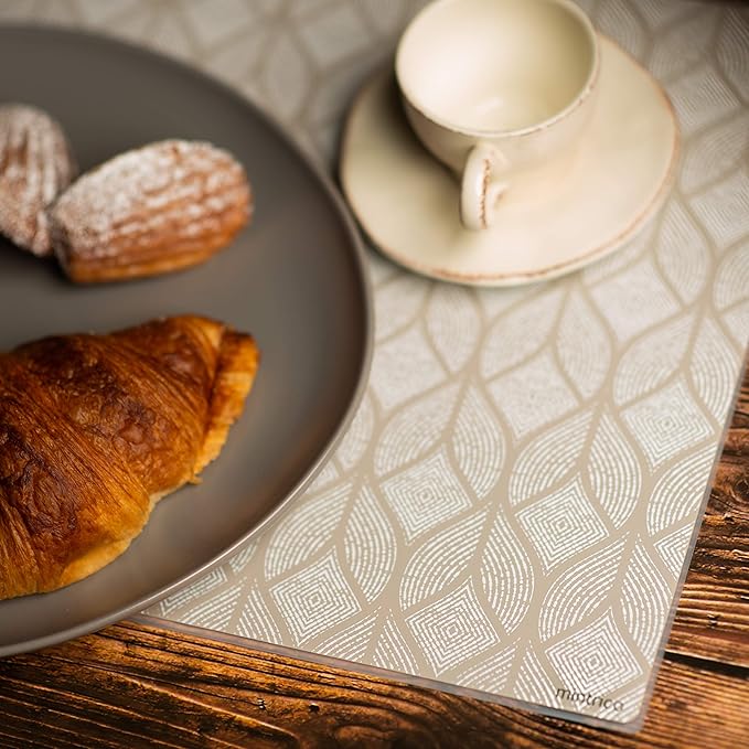 Mintrico placemat for Dining Table Set of 2 Silicone Heat Resistant Non Slip (2, Leaf) …