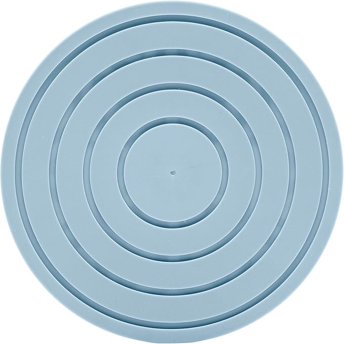 Drink Coasters for Tabletop Protection - Set of 4 No-Slip Silicone Rubber Coasters for Coffee Table, Desk & More - USA-Made Coasters for Drinks w/Liquid-Catching Grooves (Dusk Blue)