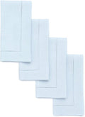 Solino Home Light Blue Linen Napkins Set of 4-100% Pure Linen Hemstitch Dinner Napkins 20 x 20 Inch for Winter, Spring, Easter - Classic Hemstitch