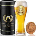 70th Birthday Beer Glasses Gifts, Personalized '1956' Vintage Glass Ware Set for Men, Black Gift Package with Drinking Glass, Coaster, and Card for 70 Years Old Man