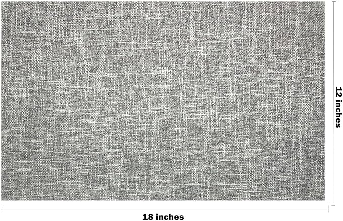 Rilassato Textile Placemats, Set of 4 Heat-Resistant Placemats for Kitchen Table, Washable Durable Linen Table Mats Woven Placemats (4, Gray)