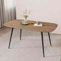 55.1' Kitchen Table,Kitchen & Dining Room Tables, Dinner Table for 4-6,MDF Wood Dining Table with Metal Legs for Living Room & Dining Room (Walnut Color Table, 55.1")
