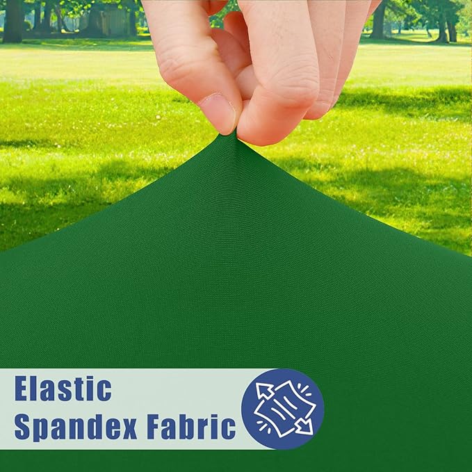 Spandex 8 Foot Rectangle Table Cloth 2 Pack, Elastic Fitted Tablecloths for Picnic, Stretch Washable Patio Table Cover for Outdoor, Camping, Banquet and Parties (Emerald Green, 30"x96")