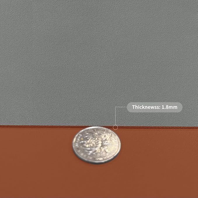 Leather Table Cover,1.8mm Thick,42x96 Inch Table Protector,Table Protector for Dining Room Table,Dining Table Cover,Table Cover Protector.(Brown+Gray,42x96)