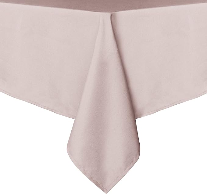 sancua Rectangle Tablecloth - 70 x 108 Inch - Stain and Wrinkle Resistant Washable Polyester Table Cloth, Decorative Fabric Table Cover for Dining Tables, Buffet Parties and Camping, Blush