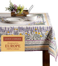 Maison d' Hermine Table Cloth Rectangle Table 100% Cotton 54 x 72 Inches Tablecloth Reusable Decorative for Dining Room Farmhouse Home Valentines Day Decorations Spring Summer - Fanny Lavender