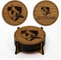 LazerEdge John Hopkins Blue Jays Wooden Coaster Set - Cherry Wood - Officially Licensed Product - 4-Pack