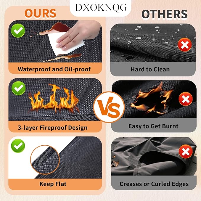 Heat Resistant Appliance Mat, Black, Non-Slip Kitchen Counter Protector, Large Size for Coffee Maker, Blender, Air Fryer (1, 16 * 20)
