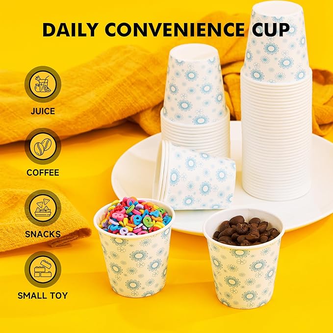 RACETOP [300 Pack] Paper Cups 3 oz, Bathroom Cups 3 oz, Disposable Bathroom Paper Cups, Small Mouthwash Cups, Ideal for Party, Travel, Events, Picnic
