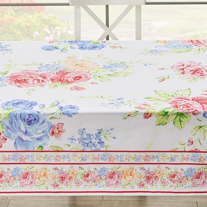 Maison d' Hermine Table Cloth Rectangle Table 100% Cotton 70 x 140 Inches Tablecloth Reusable Decorative for Dining Room Farmhouse Home Valentines Day Decorations Spring Summer - Vintage Floral