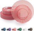 Exquisite 80 Piece Plastic Disposable Plates Set For 40 Guests I 40 X 9 Inch & 40 X 11 Inch Disposable Plastic Plates | Color: Pink | Great for Weddings Parties And Formal Occasions