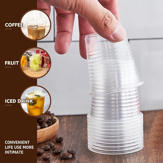 YEEHAW 100 Pack 3 oz Bathroom Plastic Cups, Disposable Mouthwash Cups, Samll Plastic Cup 3 oz for Cold Beverages, Ideal for Party, Tasting and Drinking