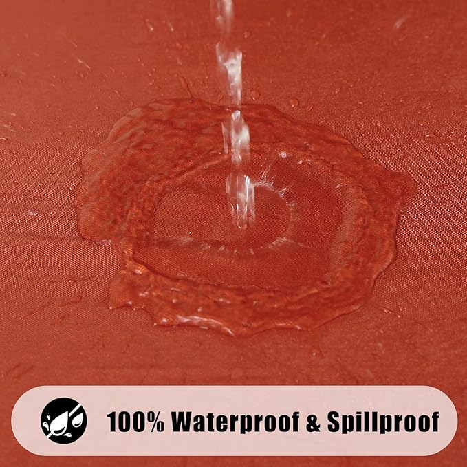 Smiry Rectangle Tablecloth, Elastic Fitted Flannel Backed Vinyl Tablecloths for 6ft Folding Tables, Waterproof Wipeable Table Covers for Indoor, Outdoor, Picnic and Camping (Rust, 30"x72")