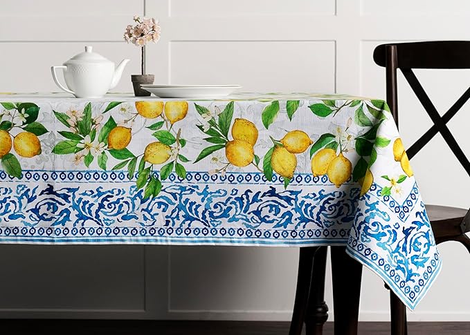 Maison d' Hermine Table Cloth Rectangle Table 100% Cotton 60 x 120 Inches Tablecloth Reusable Decorative for Dining Room Farmhouse Home Valentines Day Decorations Spring Summer - Cedrat
